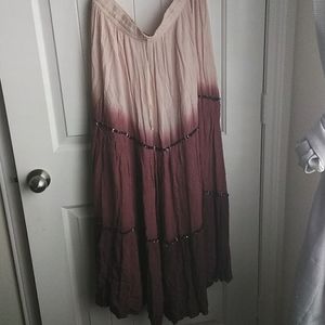 Long summer skirt with sequence